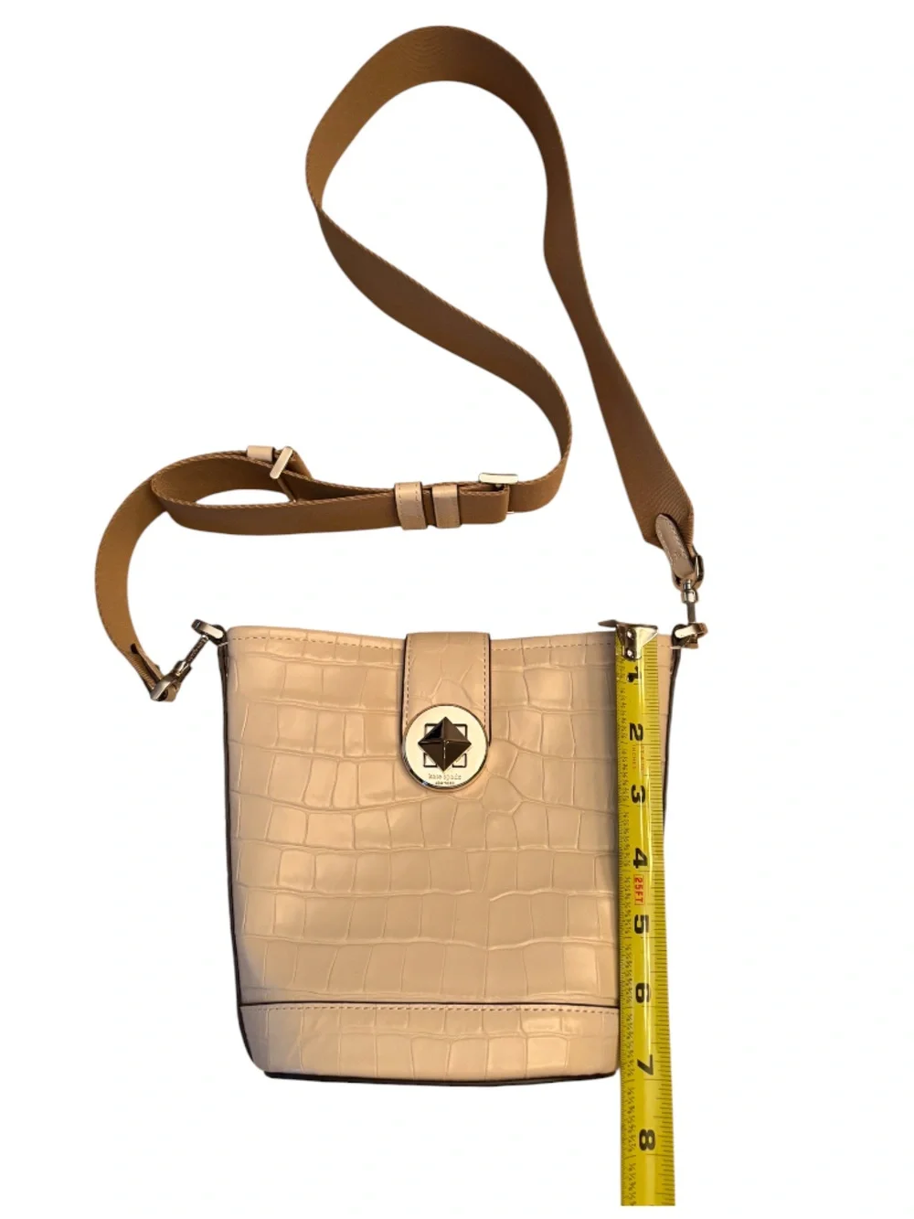 Kate Spade New York Audrey Mini Croc Embossed Bucket Crossbody Bag